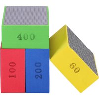 4Pack Diamond Hand Polishing Pads for Sanding Ceramics Glass Tile Concrete Stone Marble Granite, 60#, 100#,200#,400# Grits