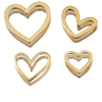 50pcs en laiton coeur lien boucle d'oreille breloques connecteurs creux amour coeur pendentif pour bracelets à bricoler soi-même colliers fabrication de bijoux fournitures