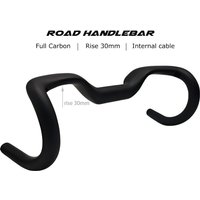 Full Carbon T1000 Road Handlebar 30mm Rise GravelCockpit Internal Cable for Road Bikes Cycling Sport Fitness Training
