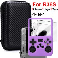 R36S/R35SPlus game console storage bag EVA hard portable protective case accessories R36S silicone cover, screen protector film
