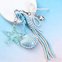 Purple Ocean Series Beaded Key Chains Starfish Dolphin Shell Personalized Versatile Hot Girl Bag Pendant Mobile Chain Pendant