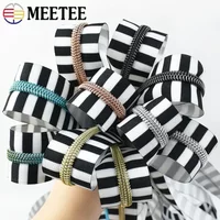 2-20M Meetee 5 # Nylon-Reißverschlüsse mit Streifendekoration, Reißverschlussbänder für Kleidung, Nähverschlüsse, Spiralförmige Reißverschlüsse als Meterware