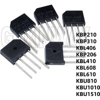 10PCS 2A 3A 4A 6A 8A 10A 15A 600V 800V 1000V Diode Bridge Rectifier KBP206 210 310 KBL406 410 608 610 KBU810 1010 1510 new