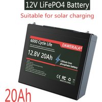New 12V LiFePO4 Battery 6000+ DeepCycle Rechargeable Battery 20Ah With 30A BMS For Solar Wind Power E-motor E-bike