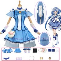 Cure Beauty Cosplay Anime Smile Glitter Breeze Cure Costume Dress Wig Set Halloween Paerty Play Outfit for WOman