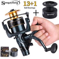 Sougayilang 2000-6000 série moulinet de pêche 4.7/5.0:1 rapport de vitesse avec bobine en aluminium carpe moulinet envoyer ligne de pêche Pesca