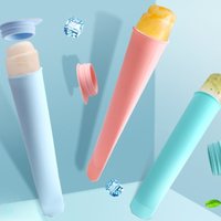 Popsicle Mold Silicone Ice Maker With Lid Easy Demoulding Tray For Ice Cream Baby Food And Daily Frozen Snacks Random color