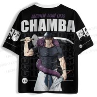 Jujutsu Kaisen Toji Fushiguro T-shirt Men Anime Print CHAMBA T Shirt Harajuku Streetwear Hip Hop Short Sleeve Tees Tops Unisex