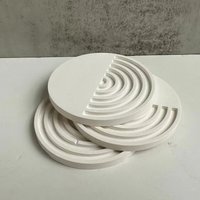 Half Striped Tray Silicone Mold Geometric Jewelry Display Plate Plaster Concrete Cement Mould Handmade Coaster Resin Craft Molds