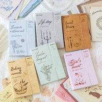 30pcs Light Retro Material Background Decoration Sticker DIY Scrapbook Writing Paper Office School Stationery Decor Junk Journa