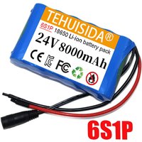 Brand new 6S1P 18650 lithium battery pack 24V 8000mAh battery for car wash equipment CCTV camera monitor 25.2V2A charger