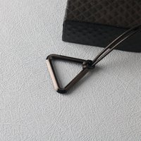 Transformation Pull Ring Necklace Triangle Transformation Pendant Cos Metal Black Long Necklace Triangle Pendant