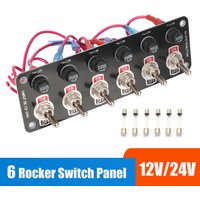 12 V 24 V 6 Wippschalter Panel Licht Toggle Tasten 10A Sicherung Breaker Wasserdichte Set Racing Auto Zubehör für Boot Marine Lkw