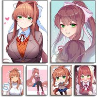 VN DDLC M-MonikaVN Poster HD Self Adhesive Waterproof Wall Art Ideal for Home Office Dorm Gift