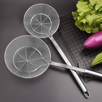 Double Round Stainless Steel Filter Mesh Thickened Multifunctional Oil Skimmer Strainer Scoop Baking Cooking Tools Restaurant