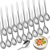 1/12pcs Stainless Steel Coffee Spoon Silver Long Handle Stirring Dessert Spoons for Kitchen Accessories Dessert Seasoning Tools