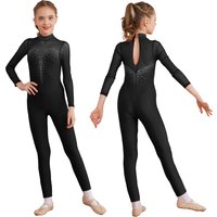 Kids Ballet Jazz Dancewear Splice Bodysuit Rhythmic Gymnastics Stage Wear Performance Costume Girls Figure Skating Unitards