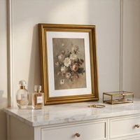 2 Pack Luxury Ornate Gold Picture Frames With Mat Brass Colored Vintage Photo Frame For Portrait Certificate Desk & Wall Display
