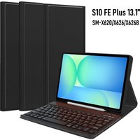 Keyboard Case For Samsung Galaxy Tab S10 FE Plus 13.1inch 2025,Detachable Keyboard Cover With Pen Holder For Galaxy Tab S10 FE+