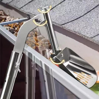 A25F-Aluminum Alloy Cleaner Portable Gutter Cleaning Spoon Leaf Scoop Roof Gutter Tool Gutter Cleaning Shovel Leaves Dirt Remova