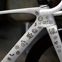 1 SET Black White Doodle Waterproof Stickers Removable Decals for Bike Laptop Luggage DIY Decor