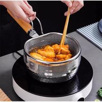 Cooking Utensils Frying Filter Basket Stainless Steel Hot Pot Strainer Pasta Boil Basket Long Handle Deep Frying Mesh