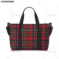 Popular Tartan Plaid Beach Tote Bag for Women Extra Large Gym Carry On Geometric Gingham Check Texture Shopping Bags