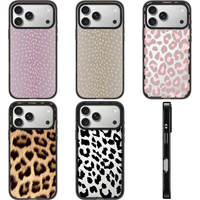 Deer Leopard Print Impact Acrylic Black Border Phone Cover for IPhone 12 13 14 15 16 17 Pro Max Case for IPhone 17Air