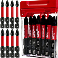 PZ1-PZ3 Magnetic Impact Screwdriver Drill Bit S2 Steel Hex Shank Screw Driver Bit Set Anti Slip Phillips Bit for Electric Tools