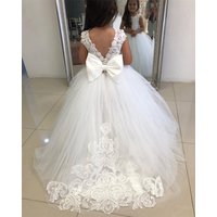 SZHNYLW White Flower Girl Dress Cute Baby Girl Puffy Little Girl Dress for Wedding Puffy Child Dress First Communion Kid Gown