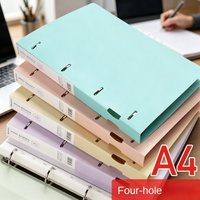 NEW Portable 4-Hole D-Type A4 Plastic Folder: Loose-Leaf Storage Box & File Bag for Student Documents and Office Organization