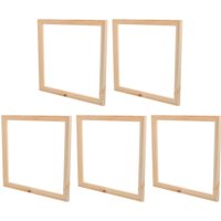 5Pcs Wooden Picture Frames Solid Pine L Shape Photo Painting Frames 30x30cm Smooth Finish No Deformation Home Decor