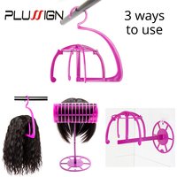 Plussign Top Wig Hanger For Multiple Wigs Multifunctional Adjustable Wig Stands Plastic Hat Display Wig Head Holders 1Pcs/Lot
