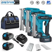 F30/422/1022 Straight U Staples Brushless Wireless Cordless Electric Nail Gun Stapler Nailer for 18V Lithium-Ion Battery