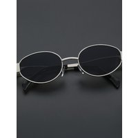 1pc Men's Vintage Inspired Oval Fashion Glasses with Black Lenses and Metal Frame Classic Fashion Accessory for Everyday Wear