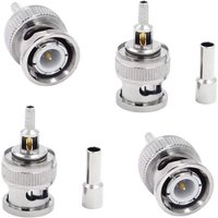 Q9 BNC-J-1.5 Connector 50 Ohm Male Right Angle with Window Solder Crimp for RG174 RG316 LMR100 Cable