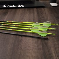 ACCMOS Yellow Carbon Arrows 4.2mm ID Straightness ±0.003 Spine 400-1000 Archery Target Practice Hunting Shooting