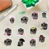 AliExpress NONE 56/112PCS Sad Hamster Meme Cute Mouse Sticker Aesthetic Kawaii Decals Cute Cartoon Laptop Luggage Bicycle Diary Stickers