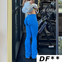 DF LOGO High Waisted Seamless Women's yoga Bell Bottoms Hip Lifting Compression anti Squatting Opaque Quick Drying Gym Running