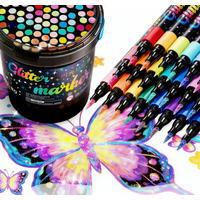 48/36/24/12 Colors Glitter Art Markers Metallic Paint Marker Pens DIY Crafts Birthday Cards, Making Poster, Album