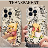 Winnie the Pooh Cute Phone Case For Google Pixel 10 9 8A 8 7A 7 Pro XL Plating Cream Pattern Transparent Soft Cover
