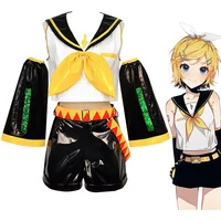 Kagaminee Rin Len Cosplay Top Shorts Set Anime Character Outfit Costume for Fans And Cosplayers