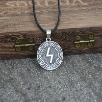 Norse Rune Sowulo Wheel Of Power Viking Raven Amulet Talisman Necklace