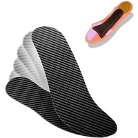 Men Women Carbon Fiber Shoe Insoles, Moisture Wicking Breathable Foot Pads, Orthotic Support Inserts for Sports Sneakers Running