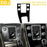 For Volvo V60 2010-2017 S60 2010-2018 Accessories Piano Black Plastic Car Interior Central Control Panel Trim Sticker LHD RHD