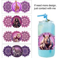 Datura and animals artwork UV DTF Sticker Party DIY Decals 3D transfers uvdtf tumbler seal stickers 16oz uv dtf cup wraps