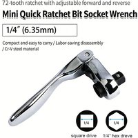 1/4" Mini Ratchet Wrench Set 72 Teeth 2 In 1 Dual Head Screwdriver Socket Wrench Quick Spanner Hand Repair Tool