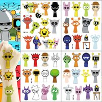 1Pcs Cartoon Incredibox Sprunki Temporary Tattoo Sticker Music Game Body Art Tattoo Stickers Cosplay Party For Party Gifts