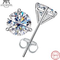 AnuJewel 2cttw D Color Moissanite Diamond Stud Earrings 925 Sterling Silver Classic Earrings Jewelry Wholesale