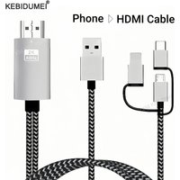 3 in 1 HDMI Cable Phone to TV Converter Cable for IPhone for Samsung Huawei Phone Screen Connect To HDMI HD TV Projector